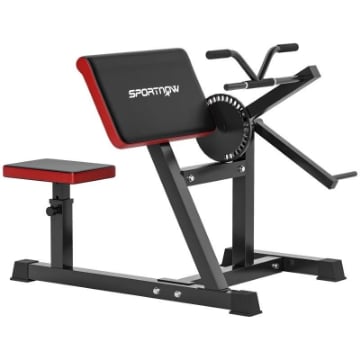 PANCA PER CURL BICIPITI CON SEDUTA E APPOGGIO PER GOMITI REGOLABILI, SUPPORTO PER PESI, NERO