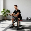 PANCA PER CURL BICIPITI CON SEDUTA E APPOGGIO PER GOMITI REGOLABILI, SUPPORTO PER PESI, NERO