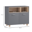 MOBILETTO BAGNO MODERNO CON VANI APERTI E ARMADIETTO A 2 ANTE 80X35X70 CM GRIGIO