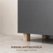 MOBILETTO BAGNO MODERNO CON VANI APERTI E ARMADIETTO A 2 ANTE 80X35X70 CM GRIGIO