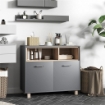 MOBILETTO BAGNO MODERNO CON VANI APERTI E ARMADIETTO A 2 ANTE 80X35X70 CM GRIGIO