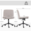 SEDIA DA UFFICIO REGOLABILE, INCLINABILE E GIREVOLE, IN TESSUTO CHENILLE E ACCIAIO, 62X67X83-93 CM, BEIGE