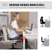SEDIA DA UFFICIO REGOLABILE, INCLINABILE E GIREVOLE, IN TESSUTO CHENILLE E ACCIAIO, 62X67X83-93 CM, BEIGE