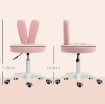 SEDIA DA SCRIVANIA A ORECCHIE DI CONIGLIO AD ALTEZZA REGOLABILE E RIVESTITA IN PILE TEDDY ROSA, 53X53X70-84 CM