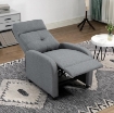 POLTRONA RECLINABILE 155¦ MAX IN TESSUTO EFFETTO LINO GRIGIO CON POGGIAPIEDI, 67X87X98 CM