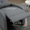 POLTRONA RECLINABILE 155¦ MAX IN TESSUTO EFFETTO LINO GRIGIO CON POGGIAPIEDI, 67X87X98 CM