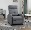 POLTRONA RECLINABILE 155¦ MAX IN TESSUTO EFFETTO LINO GRIGIO CON POGGIAPIEDI, 67X87X98 CM