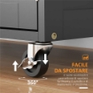CARRELLO DA CUCINA IN LEGNO CON PORTABOTTIGLIE 3 ANTE E CASSETTO 67X37X87 CM NERO E ROVERE