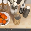 CARRELLO DA CUCINA IN LEGNO CON PORTABOTTIGLIE 3 ANTE E CASSETTO 67X37X87 CM NERO E ROVERE