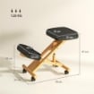 SEDIA ERGONOMICA POSTURALE CON INGINOCCHIATOIO ALTEZZA REGOLABILE E ROTELLE IN LEGNO NERO
