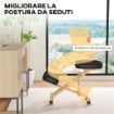SEDIA ERGONOMICA POSTURALE CON INGINOCCHIATOIO ALTEZZA REGOLABILE E ROTELLE IN LEGNO NERO