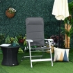 SEDIA DA PESCA PIEGHEVOLE CON BRACCIOLI E SCHIENALE REGOLABILE IN ALLUMINIO E POLIESTERE 75X61.5X76-115 CM GRIGIO