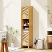 MOBILE COLONNA BAGNO CON 2 ARMADIETTI E 2 RIPIANI CON SCAFFALE REGOLABILE, IN BAMB¨ E TRUCIOLATO, 32X30X170 CM