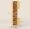 MOBILE COLONNA BAGNO CON 2 ARMADIETTI E 2 RIPIANI CON SCAFFALE REGOLABILE, IN BAMB¨ E TRUCIOLATO, 32X30X170 CM