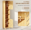 MOBILE COLONNA BAGNO CON 2 ARMADIETTI E 2 RIPIANI CON SCAFFALE REGOLABILE, IN BAMB¨ E TRUCIOLATO, 32X30X170 CM