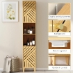 MOBILE COLONNA BAGNO CON 2 ARMADIETTI E 2 RIPIANI CON SCAFFALE REGOLABILE, IN BAMB¨ E TRUCIOLATO, 32X30X170 CM