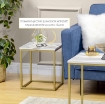 SET 2 TAVOLINI IMPILABILI CON PIANO EFFETTO MARMO E STRUTTURA IN ACCIAIO