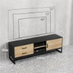 MOBILE PORTA TV 60" CON ARMADIETTO 2 CASSETTI E RIPIANI APERTI 140X35X45 CM LEGNO NATURALE