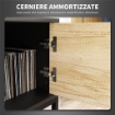 MOBILE PORTA TV 60" CON ARMADIETTO 2 CASSETTI E RIPIANI APERTI 140X35X45 CM LEGNO NATURALE