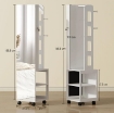 ARMADIO PORTAGIOIE CON SPECCHIERA GIREVOLE A 360¦, LUCE LED REGOLABILE, SERRATURA E RIPIANI, 37X40X165.5 CM