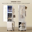 ARMADIO PORTAGIOIE CON SPECCHIERA GIREVOLE A 360¦, LUCE LED REGOLABILE, SERRATURA E RIPIANI, 37X40X165.5 CM