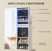 ARMADIO PORTAGIOIE CON SPECCHIERA GIREVOLE A 360¦, LUCE LED REGOLABILE, SERRATURA E RIPIANI, 37X40X165.5 CM