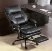SEDIA PER SCRIVANIA AD ALTEZZA REGOLABILE E RECLINABILE FINO A 135¦, IN PELLE PU NERA, 65X76X113-121 CM
