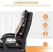 SEDIA PER SCRIVANIA AD ALTEZZA REGOLABILE E RECLINABILE FINO A 135¦, IN PELLE PU NERA, 65X76X113-121 CM
