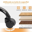 SEDIA PER SCRIVANIA AD ALTEZZA REGOLABILE E RECLINABILE FINO A 135¦, IN PELLE PU NERA, 65X76X113-121 CM