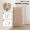 CASSETTIERA 4 CASSETTI IN LEGNO CON GUIDE IN METALLO E MANIGLIE SCANALATE, 60X40X80 CM, COLOR FAGGIO