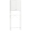 MOBILE BAGNO SOPRA WC E LAVATRICE CON ARMADIETTO E RIPIANO APERTO, 64X20X180 CM, BIANCO