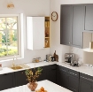 ARMADIETTO BAGNO A PARETE CON RIPIANI REGOLABILI E 3 MENSOLE APERTE, 59.5X30X90 CM, BIANCO E LEGNO