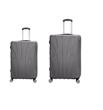 COVERI SET 2 TROLLEY LUGANO GRIGIO  4 RUOTE REMOVIBILI 56/66 CM 