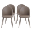 SET 4 SEDIE BONNIE CON AMPIO SCHIENALE DI COLORE TORTORA