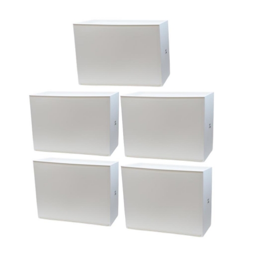 SET 5 SCARPIERE IN PROPILENE 51 X 17 X H39 CM COMPONIBILI IMPILABILI BIANCHE