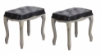SET 2 SGABELLI MARLY IN ECOPELLE VINTAGE 50 X 36 X H47 CM DI COLORE GRIGIO