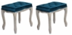 SET 2 SGABELLI MARLY IN VELLUTO VINTAGE 50 X 36 X H47 CM DI COLORE BLU