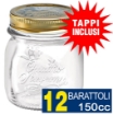 12 BARATTOLI 150CC QUATTRO STAGIONI BORMIOLI VASO PER CONSERVE CON 12 TAPPI INCLUSI