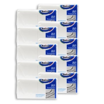 10 CONFEZIONI MAURY'S MAXI SCORTA TOVAGLIOLI RESISTENTI 80 PZ DUE VELI 25X25 CM 