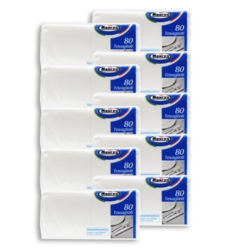 10 CONFEZIONI MAURY'S MAXI SCORTA TOVAGLIOLI RESISTENTI 80 PZ DUE VELI 25X25 CM 
