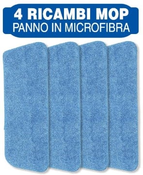 MAURY'S KIT 4 RICAMBI SPRAY MOP 43X14,5CM PANNO IN MICROFIBRA