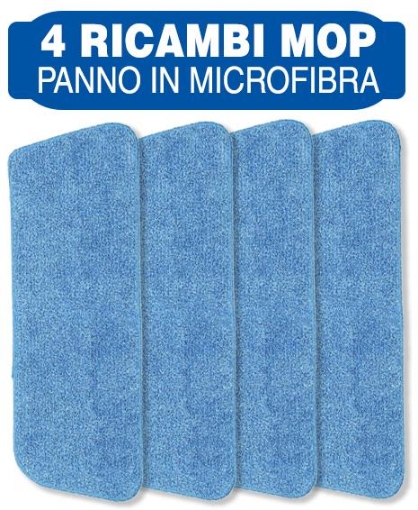MAURY'S KIT 4 RICAMBI SPRAY MOP 43X14,5CM PANNO IN MICROFIBRA
