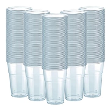 BIBO SET DA 500 BICCHIERI IN PLASTICA TRASPARENTE DA 200/250 CC 