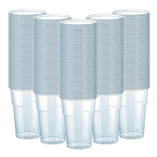 BIBO SET DA 500 BICCHIERI IN PLASTICA TRASPARENTE DA 200/250 CC 