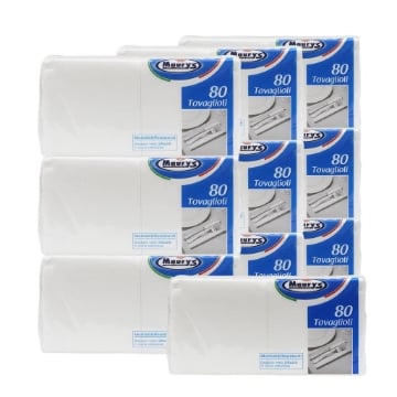 MAURY'S TOVAGLIOLI MORBIDI E RESISTENTI 800 PZ DOPPIO VELO 25 X 25 CM