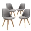 SET 4 SEDIA OSLO IN TESSUTO CON SEDUTA IMBOTTITA 54 X 48 X 84 CM COLORE GRIGIO
