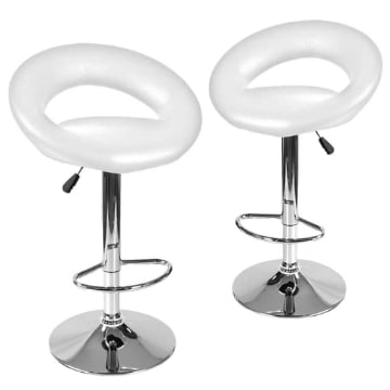 SET 2 SGABELLI VIENNA CON SEDUTA IMBOTTITA 53 X 80 X 100 CM COLORE BIANCO 
