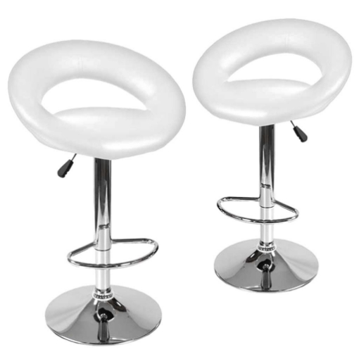 SET 2 SGABELLI VIENNA CON SEDUTA IMBOTTITA 53 X 80 X 100 CM COLORE BIANCO 