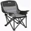 SEDIA DA CAMPEGGIO PIEGHEVOLE CON 2 PORTABICCHIERI E TASCHE LATERALI 99X71X103 CM GRIGIO E NERO