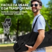 SEDIA DA CAMPEGGIO PIEGHEVOLE CON 2 PORTABICCHIERI E TASCHE LATERALI 99X71X103 CM GRIGIO E NERO